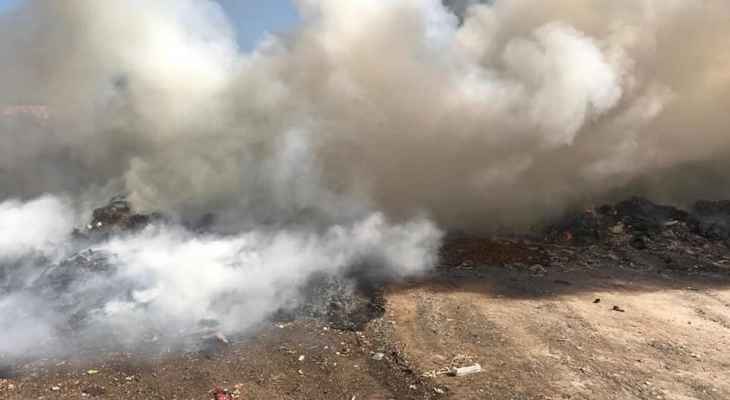 النشرة: حريق أمام معمل فرز النفايات في سينيق جنوب صيدا