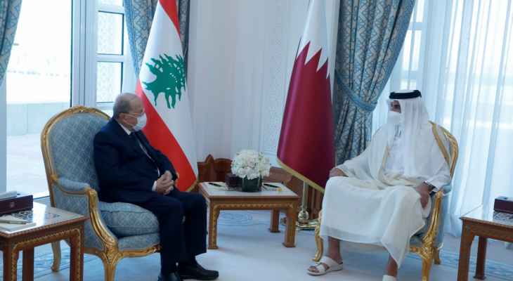 خلوة بين رئيس الجمهورية وأمير قطر تُستكمل فيها المواضيع التي أثيرت في المحادثات الموسعة